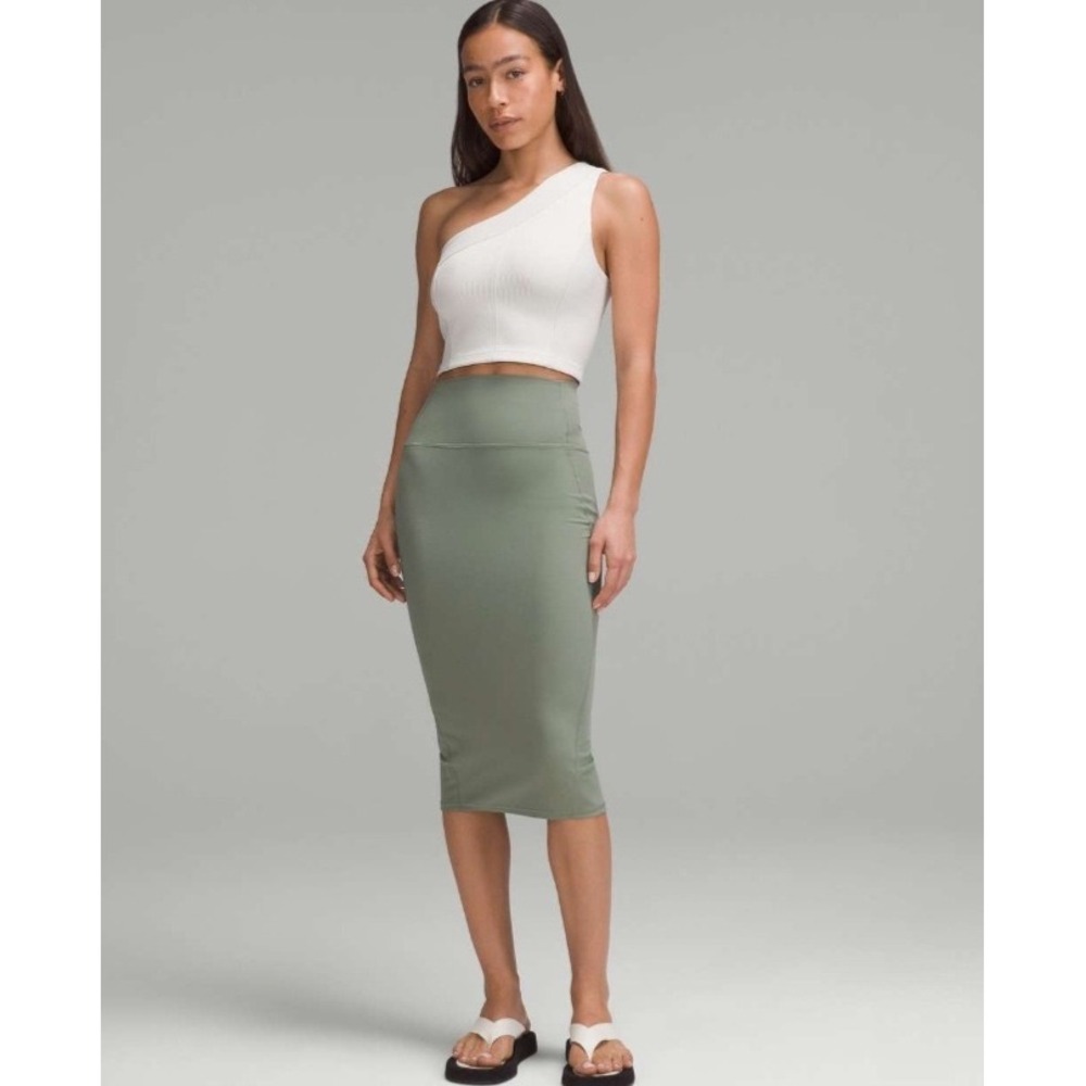 Lululemon Align High-Rise Midi Skirt Sage Green Nulu Athletic Yoga Skirt Size 6